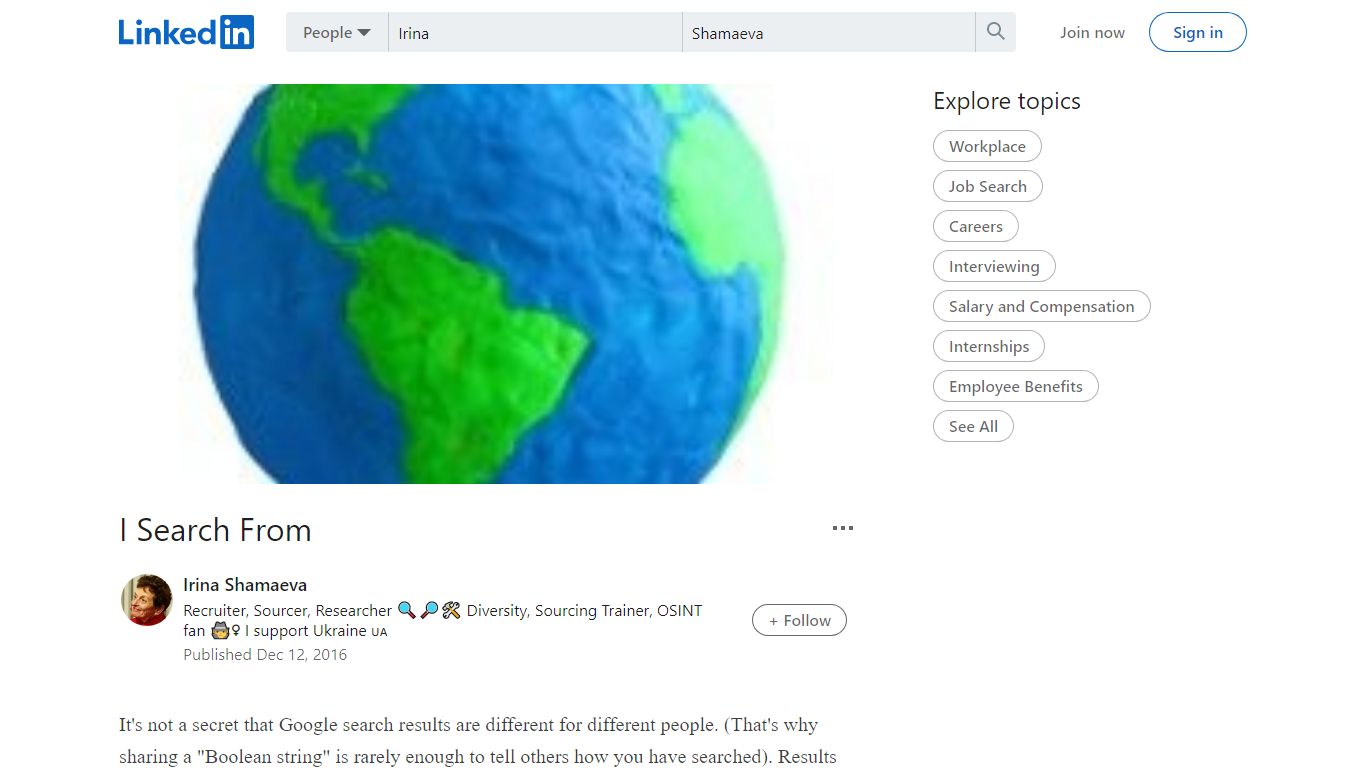 I Search From - LinkedIn